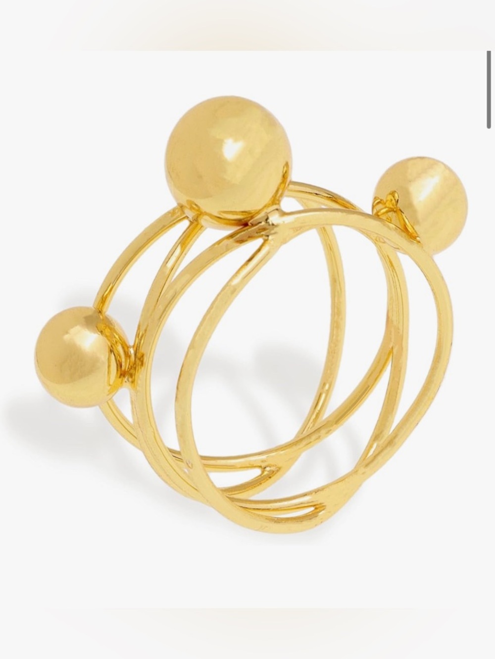 Stunning Nordstrom 18KT Dip Multi Ball ring Adjustable
